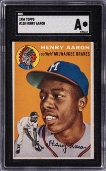 1954 Topps #128 Hank Aaron Rookie Card - SGC Authentic